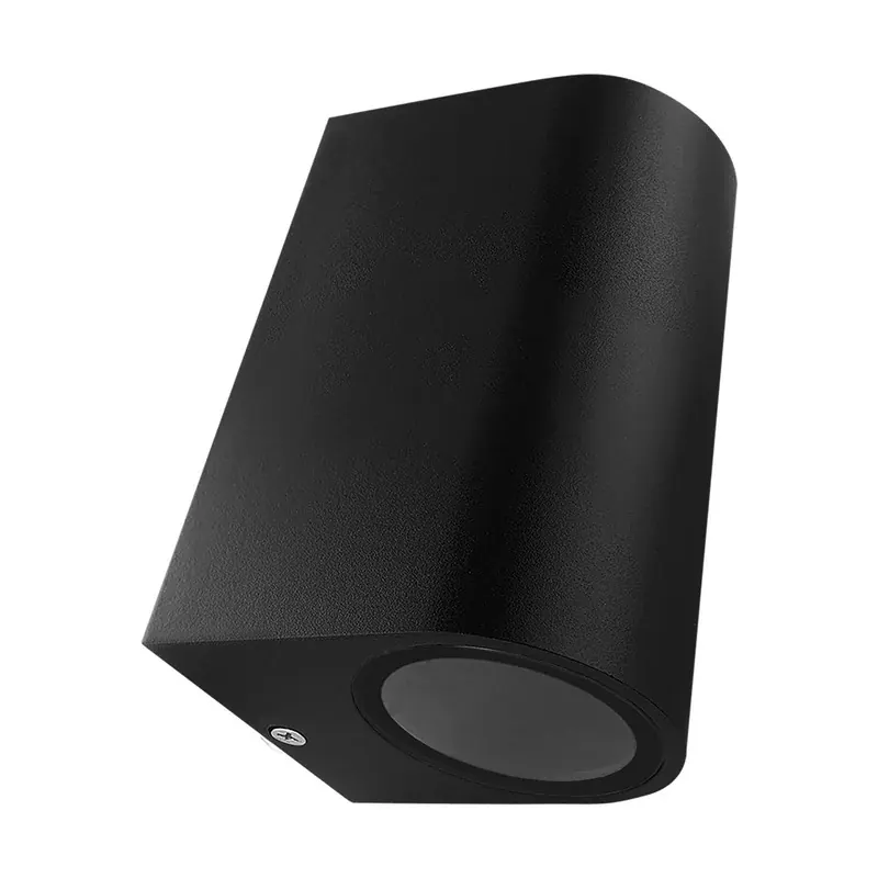 Luminaria pared cilindro doble negra IP54 exterior base 2xGU10
