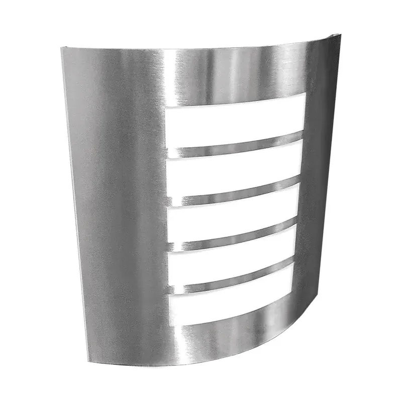 Luminaria pared pantalla acero inoxidable rejilla opalina exterior base E26/E27