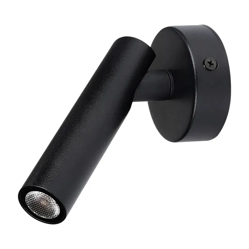 Luminaria LED pared lectura aluminio negro mate interior IP20 2W 146LM blanco frío 6500K