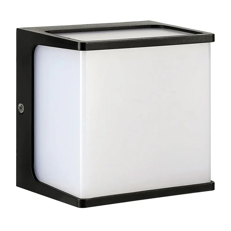 Luminaria LED pared cubo de luz aluminio exterior IP65 8W 600LM blanco frío 6500K