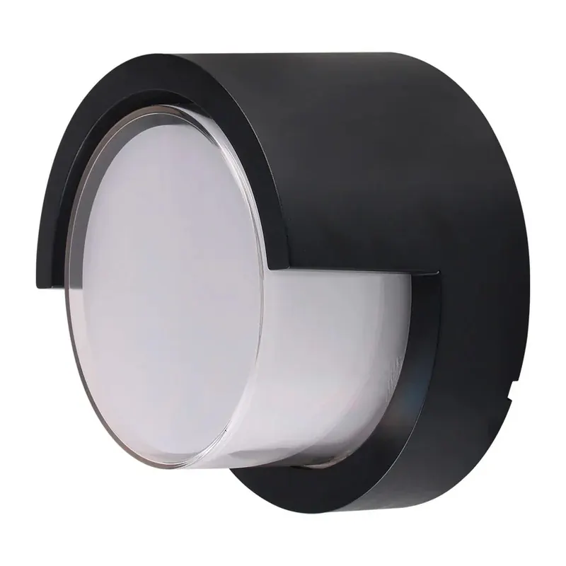 Luminaria LED pared círculo de luz aluminio exterior IP65 12W 990LM blanco frío 6500K