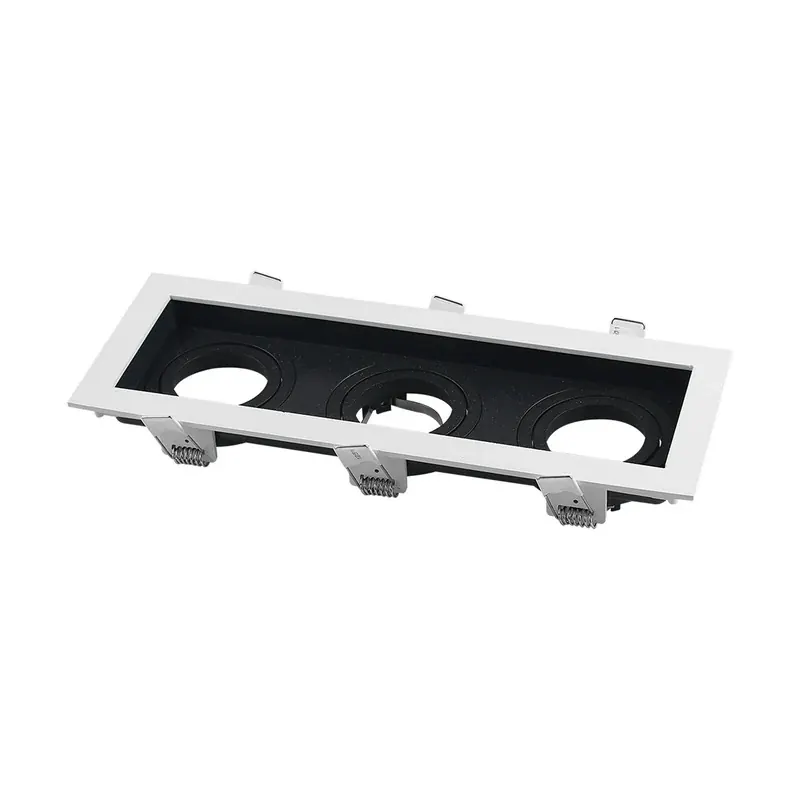Decorativo empotrable para spot triple con base GU10 contorno blanco