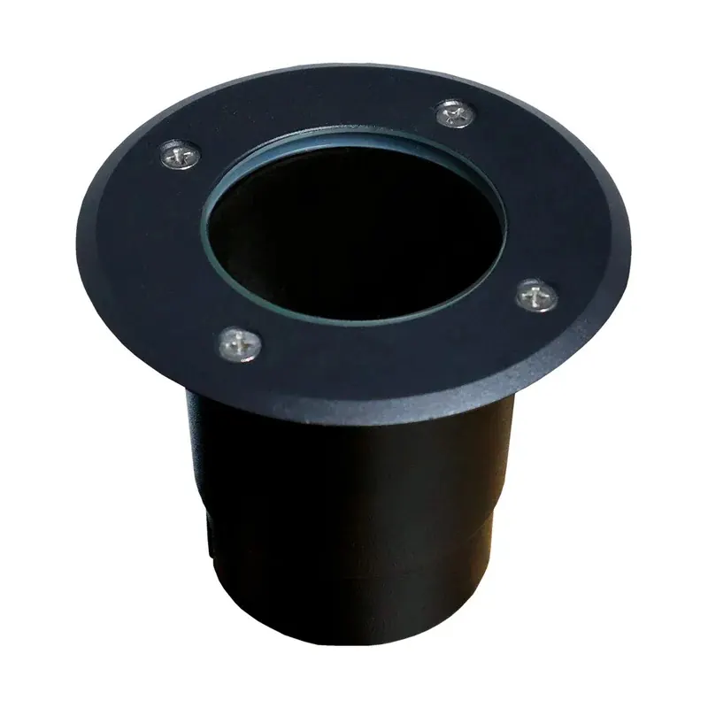 Empotrable piso negro y cubierta vidrio templado exterior base GU10
