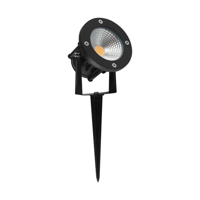 Luminaria LED jardín estaca negro 12W 1000LM IP65 exterior blanco calido 3000K
