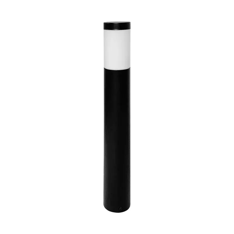 Luminaria mini poste sobreponer cilindro acero inoxidable negro base E26/E27