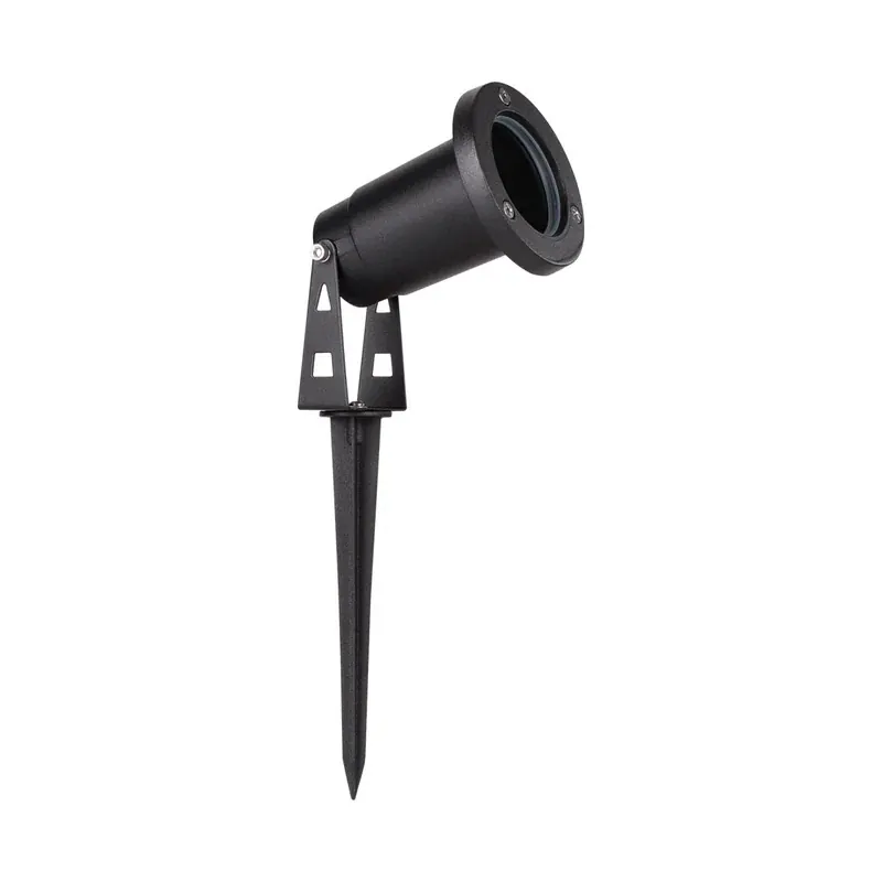 Luminaria jardín slim estaca aluminio negro exterior IP65 base GU10