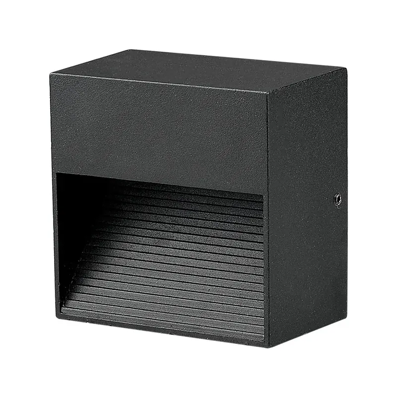 Luminaria LED cortesia sp cuadrada negra exterior 3W blanco frio