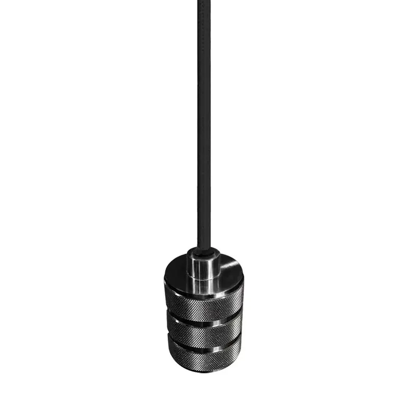 Decorativo colgante cilindro para lámpara E26 negro pulido