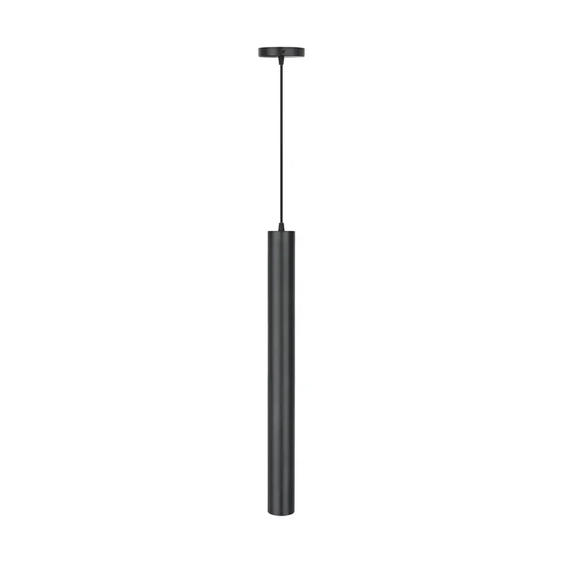 Decorativo colgante cilindro largo aluminio negro interior IP20 base GU10 60CM