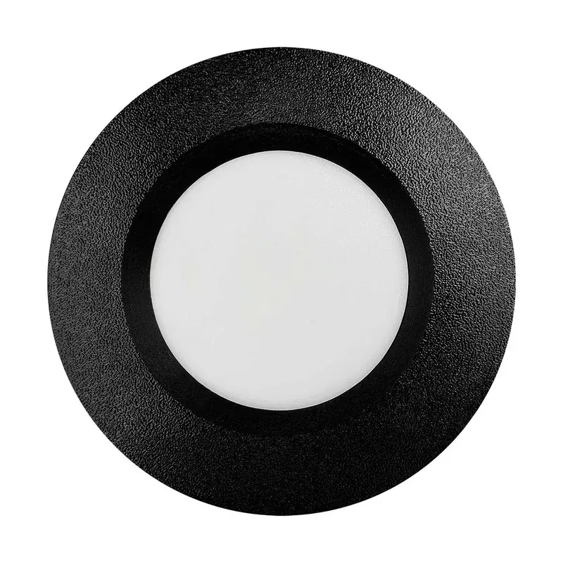 Panel redondo LED color negro 6W empotrable 100-240VCA policarbonato CCT 6500K 4000K 3000K