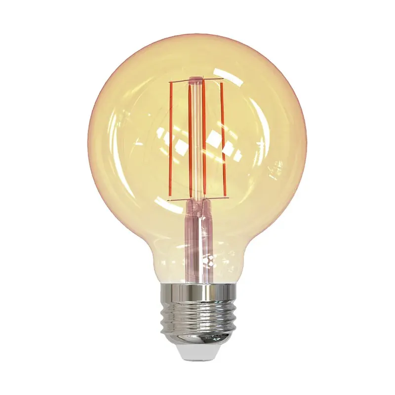 Lámpara LED filamento G95 E26 7W 100-140VCA dimeable interior IP20 luz ambar 2000K