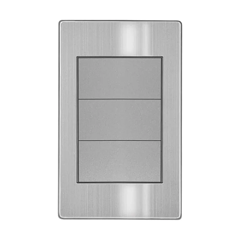Placa gris tapa ciega acero inoxidable 77X124MM