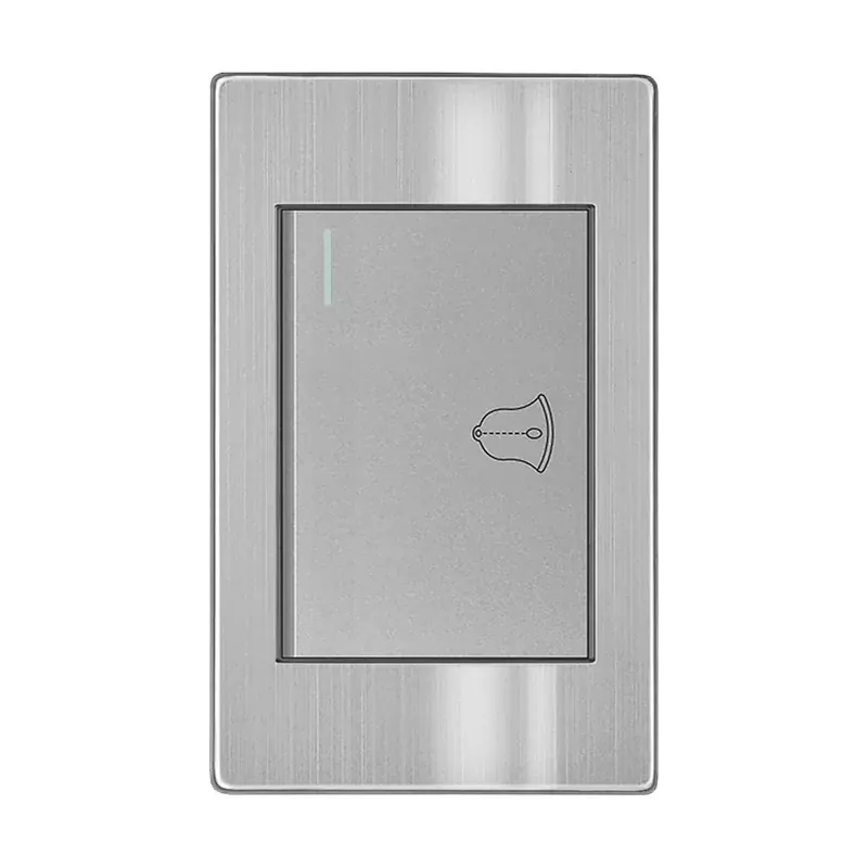Placa gris contacto timbre acero inoxidable 77X124MM