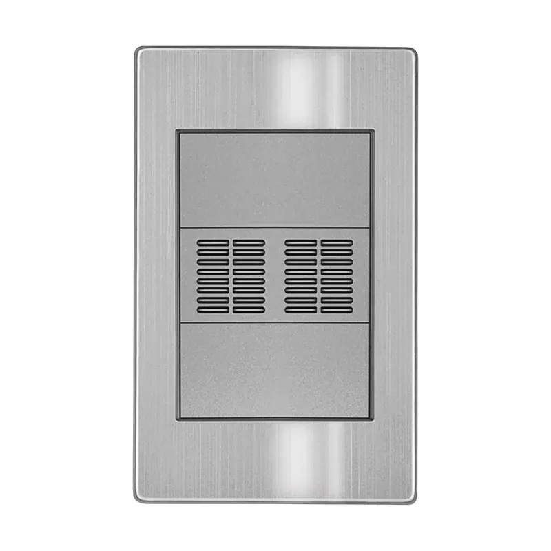 Placa gris zumbador acero inoxidale 77X118MM