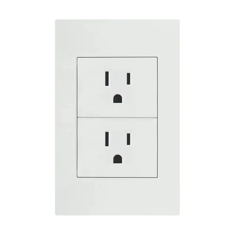 Placa blanca contacto doble 127/250VCA policarbonato 75X118MM