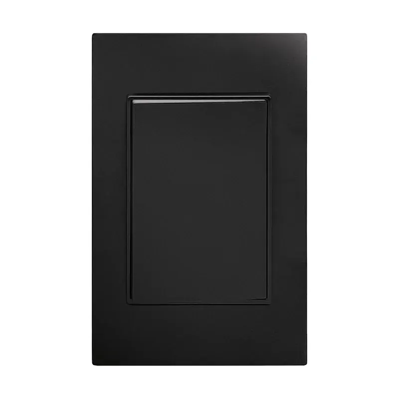 Placa negra apagador de 1 interruptor 3 vias 127/250VCA policarbonato 77X124MM
