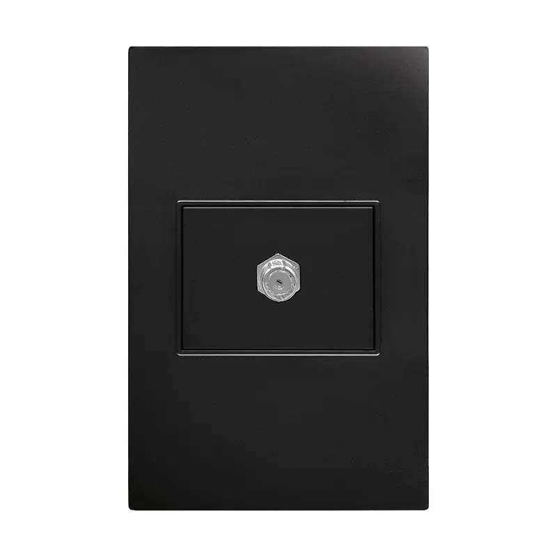 Placa negra contacto televisión 77X124MM