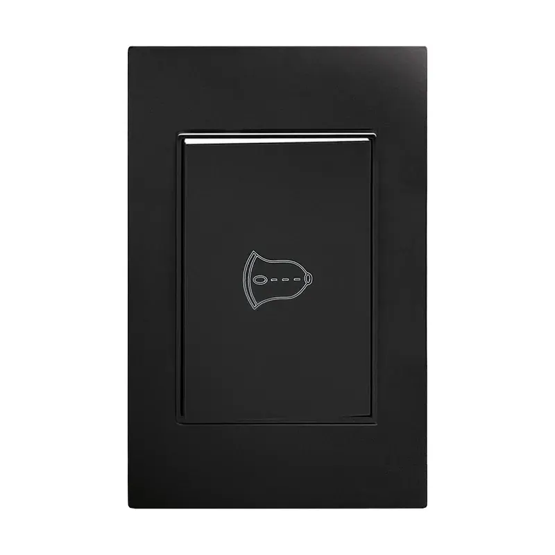 Placa negra contacto timbre 77X124MM
