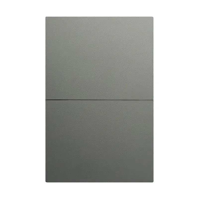 Placa gris oxford luxury apagador de 2 interruptores 3 vias 127/250VCA plástico ABS 74X112MM skin feel