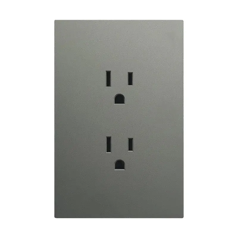 Placa gris oxford luxury contacto doble 127/250VCA plástico ABS 74X112MM skin feel