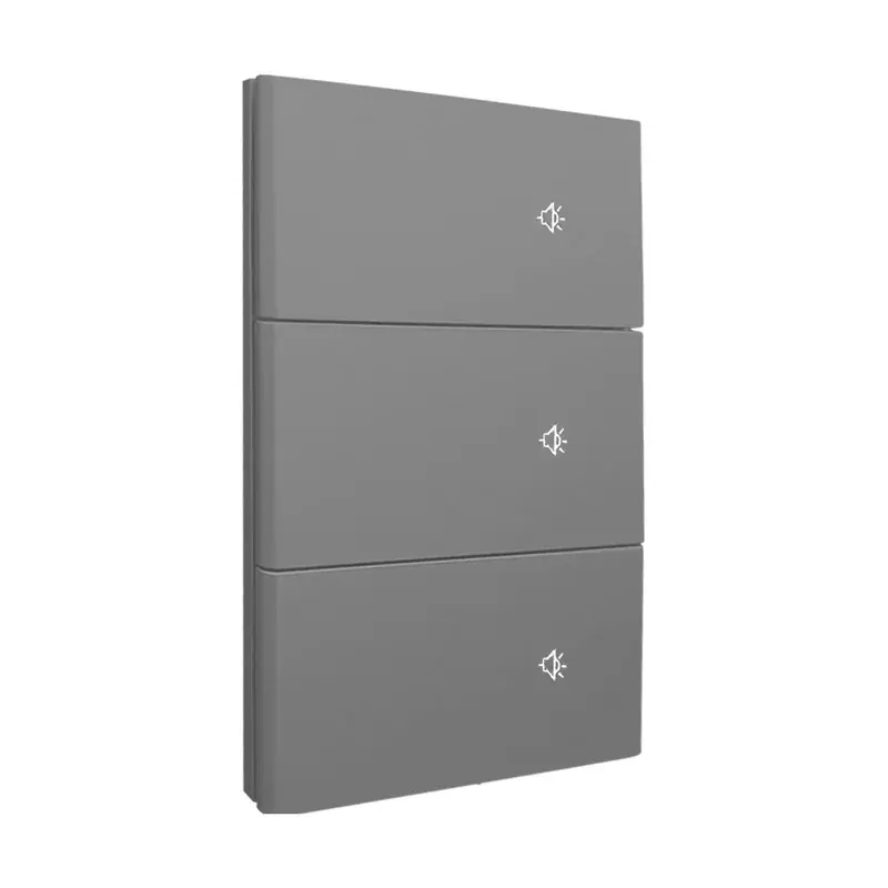 Placa gris oxford luxury smart WIFI bt apagador de 3 interruptores con neutro