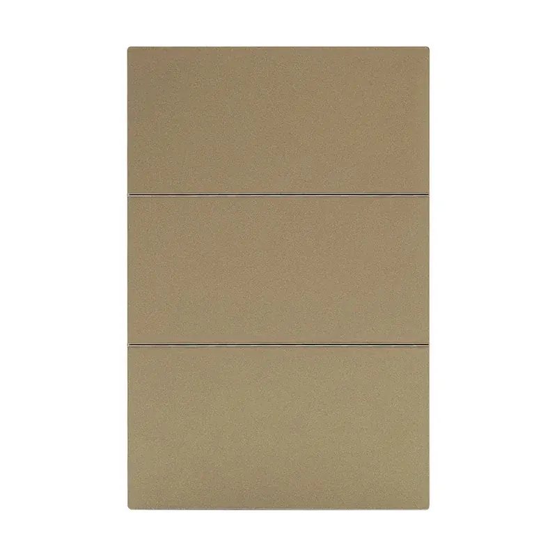 Placa dorada luxury apagador de 3 interruptores 3 vias 127/250VCA plástico ABS 74X112MM skin feel