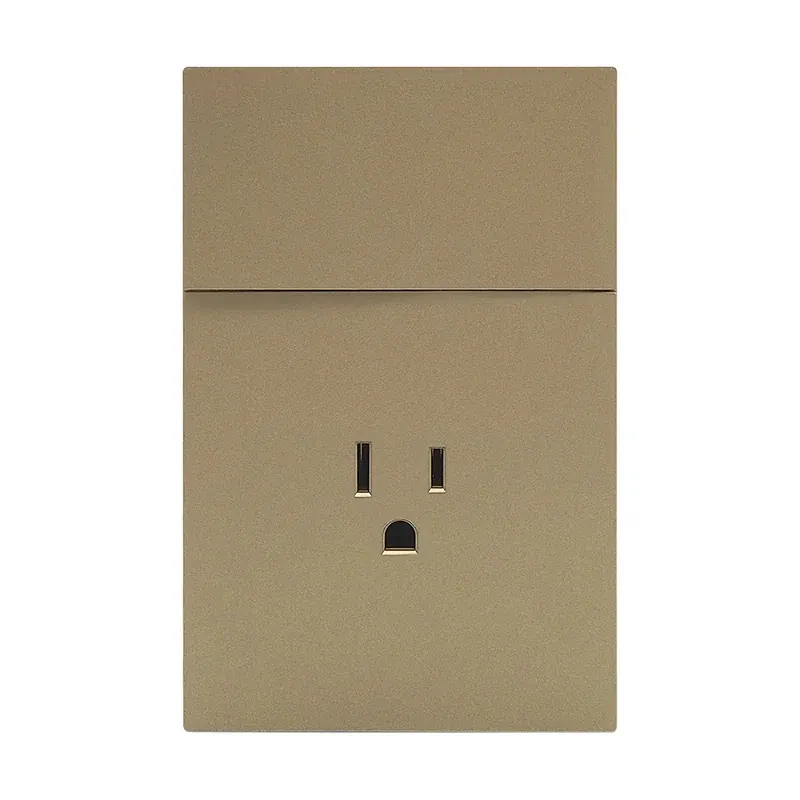 Placa dorada luxury contacto sencillo y apagador de 1 interruptor 3 vias 127/250VCA plástico ABS 74X112MM skin feel