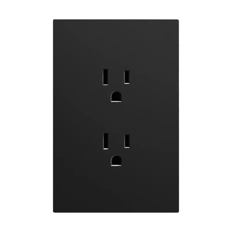 Placa negro mate luxury contacto doble 127/250VCA plástico ABS 74X117MM skin feel