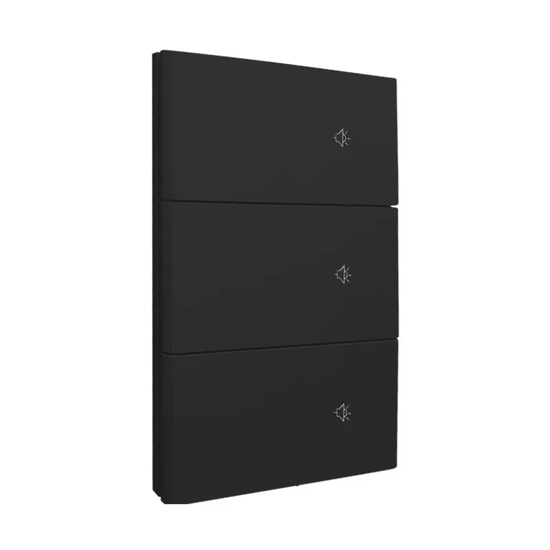 Placa negro mate luxury smart WIFI bt apagador de 3 interruptores con neutro