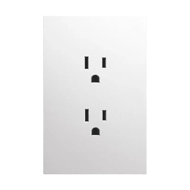 Placa blanco mate luxury contacto doble 127/250VCA plástico ABS 74X117MM skin feel