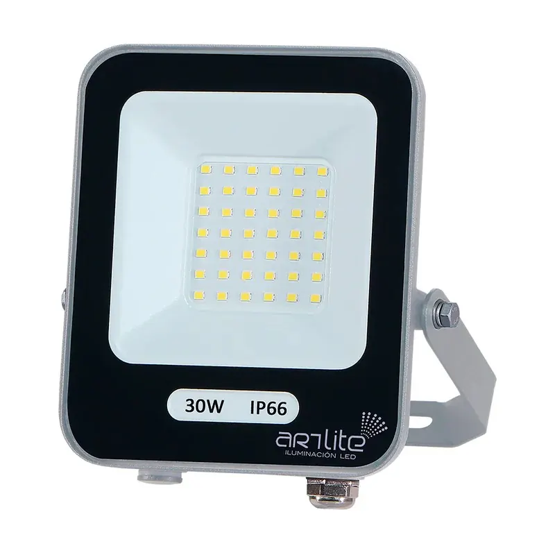 Reflector LED SMD 30W eficiencia 110LM/W 3300LM 90-277VCA exterior IP66 blanco frío 6500K
