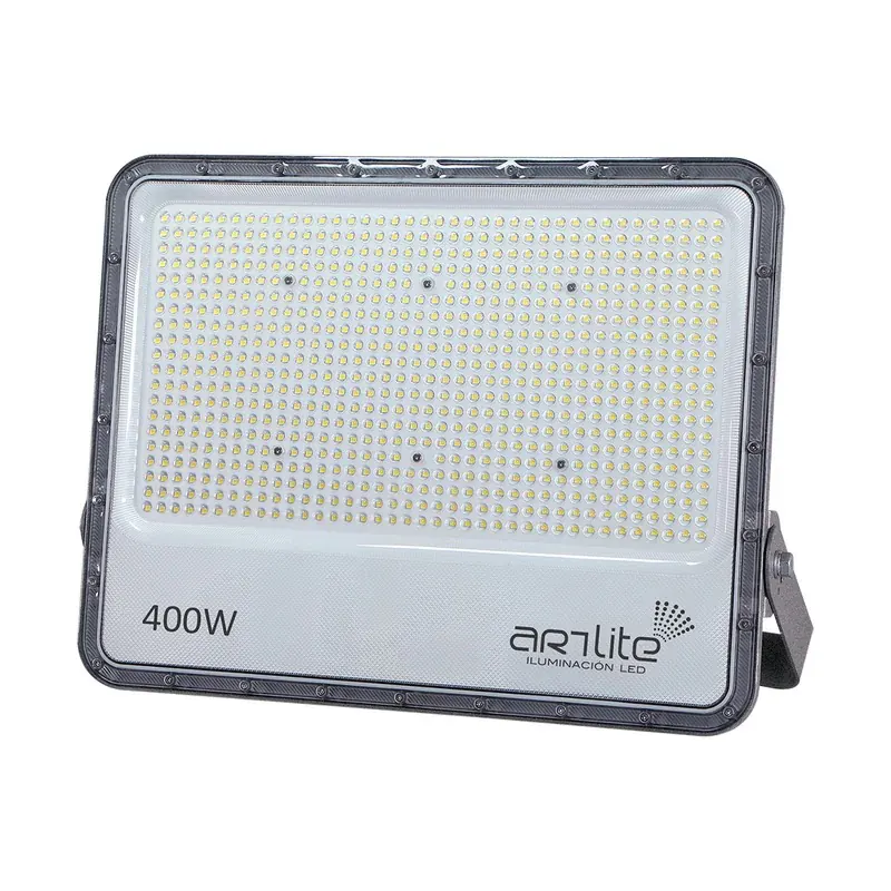 Reflector LED SMD profesional slim 400W 52000LM eficiencia 130LM/W optica 90G 90-277VCA exterior IP66 blanco frío 6500K