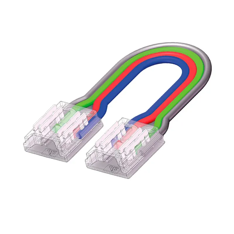 Accesorio cople para unir tiras RGB COB digital incluye 4 conectores (2 conectores simples y 2 conectores con cable)