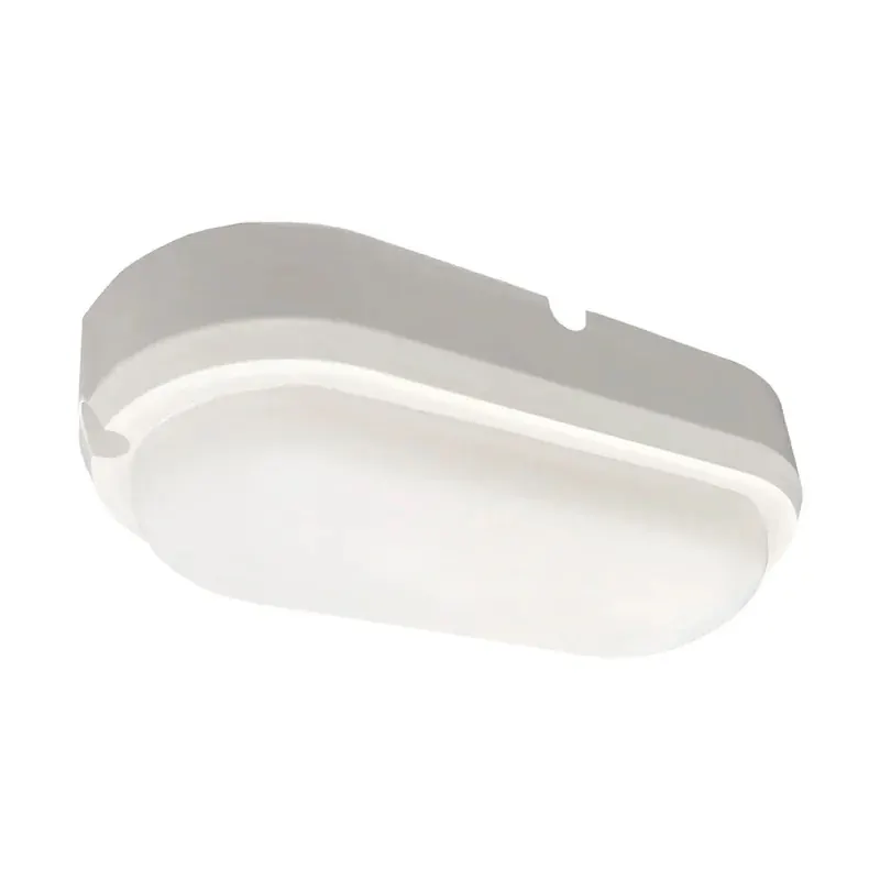 Luminaria LED nautica pared sobreponer 12W 90-260VCA policarbonato exterior IP54 blanco cálido 3000K