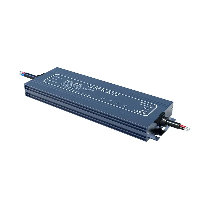 Fuente de poder ultra slim alum CA90-260V a CD12V 100W exterior IP67