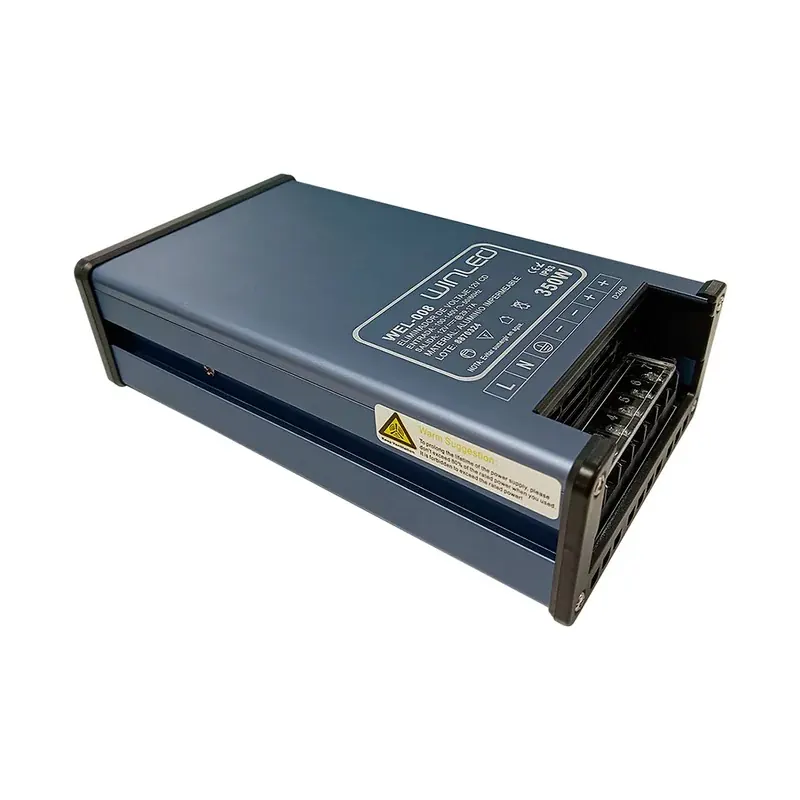 Fuente de poder slim alum CA90-260V a CD12V 350W contra lluvia IP63