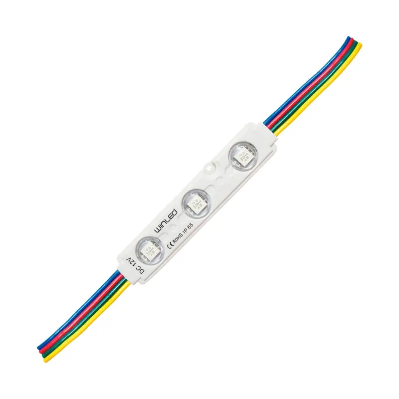 Tira de módulos RGB LEDS 3xSMD5050 100 módulos 72W (0.72W c/u) 12VCD exterior IP65