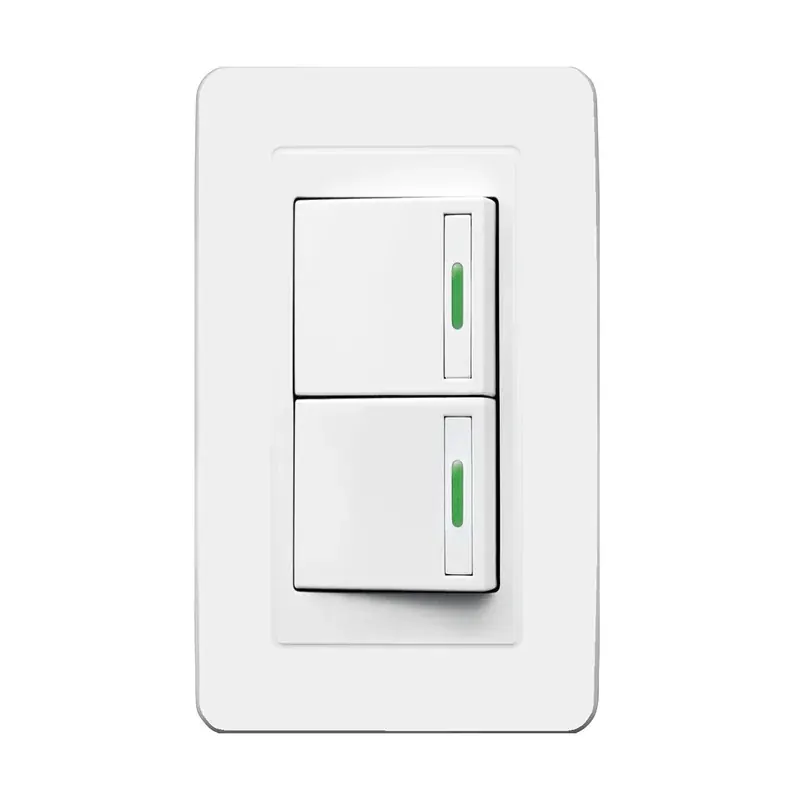 Placa blanca apagador de 2 interruptor 3 vias 127/250VCA ABS