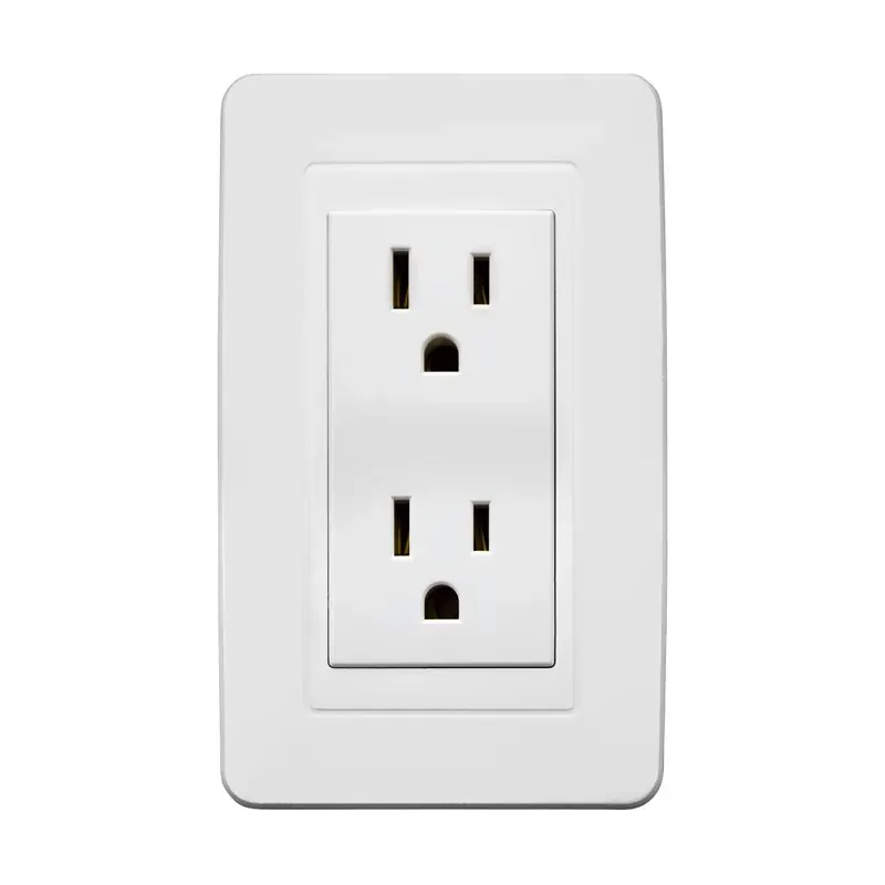 Placa blanca contacto doble 127/250VCA ABS