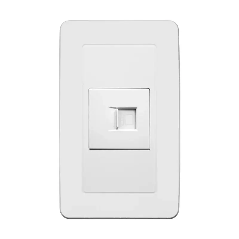 Placa blanca contacto red lan tipo RJ45 CAT5 ABS
