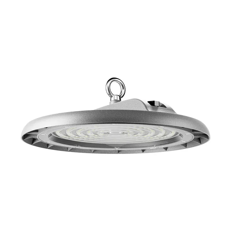 Campana industrial LED 300W 39,000LM 100-277VCA aluminio negro IP65 exterior blanco frío 6500K