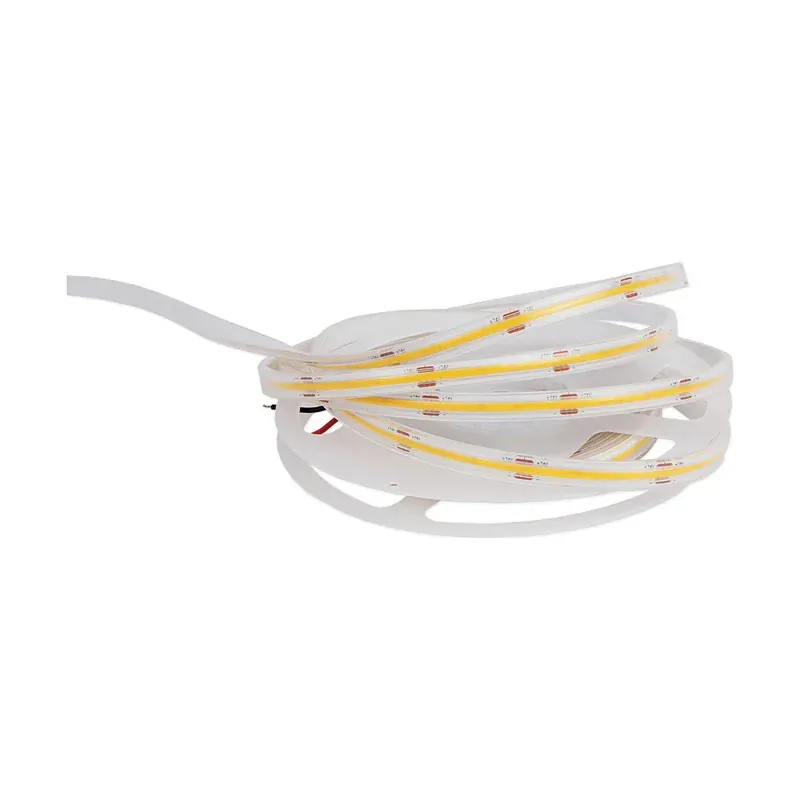 Tira 1,600 LEDS continuo COB silicón flexible 5M 55W 12VCD exterior IP67 blanco frío 6500K